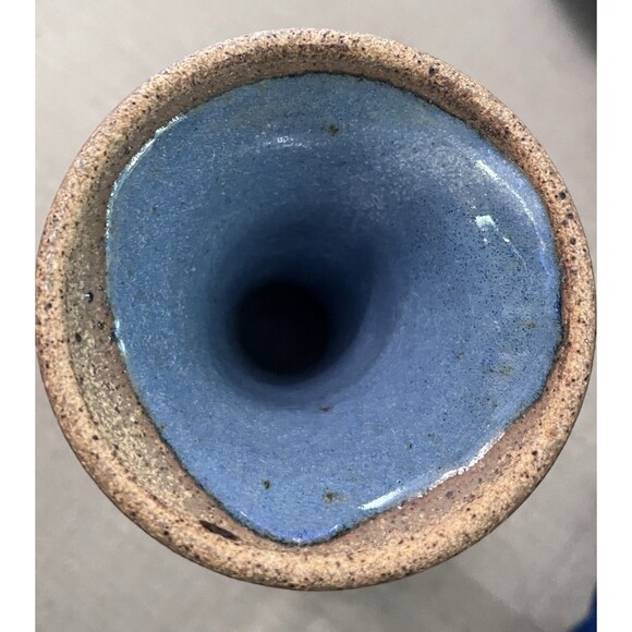 Garry Studio Art Pottery Blue Glazed Chalice Goblet Handmade Cup 7.5 Inches - Picture 9 of 9